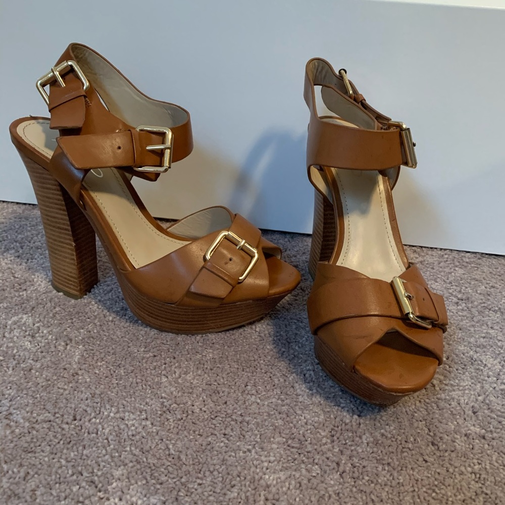 Brown, platform heels